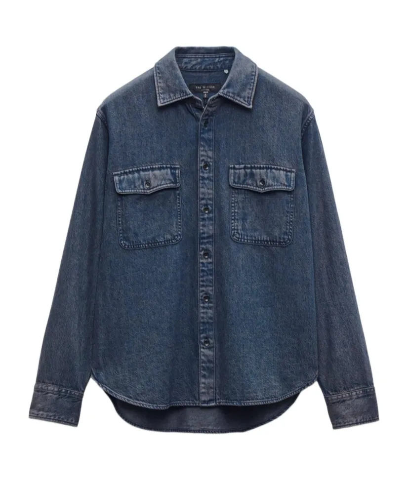 Long-Sleeved Denim Shirt