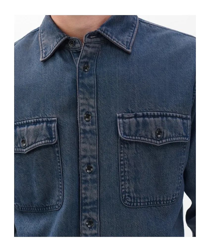 Long-Sleeved Denim Shirt