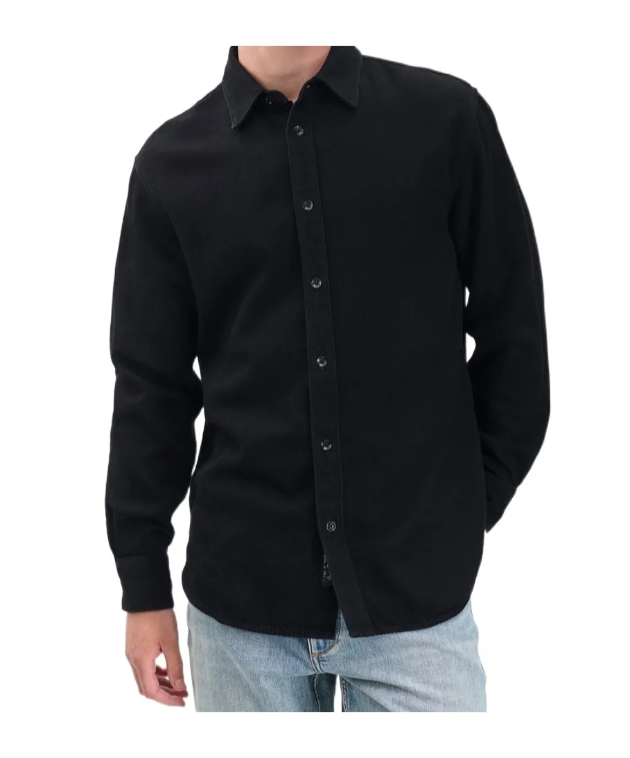 Long-Sleeved Denim Shirt