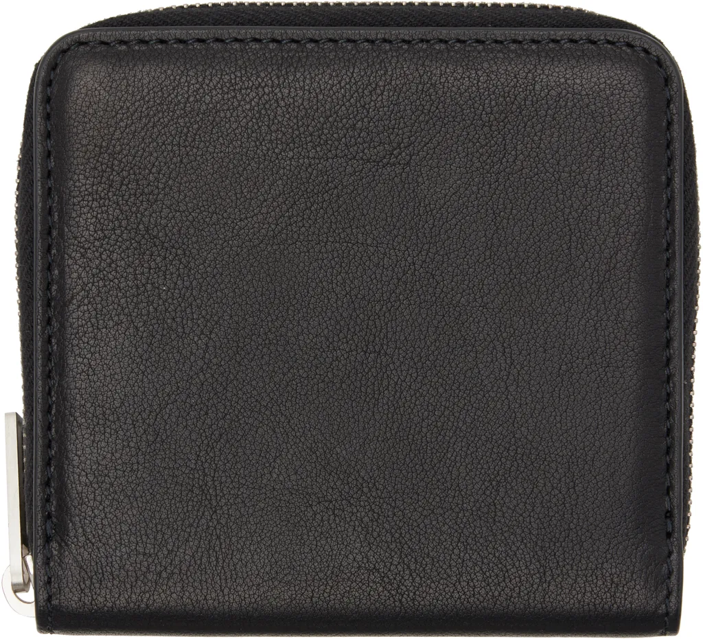 Rick Owens Logo Embossed Zip Around Wallet