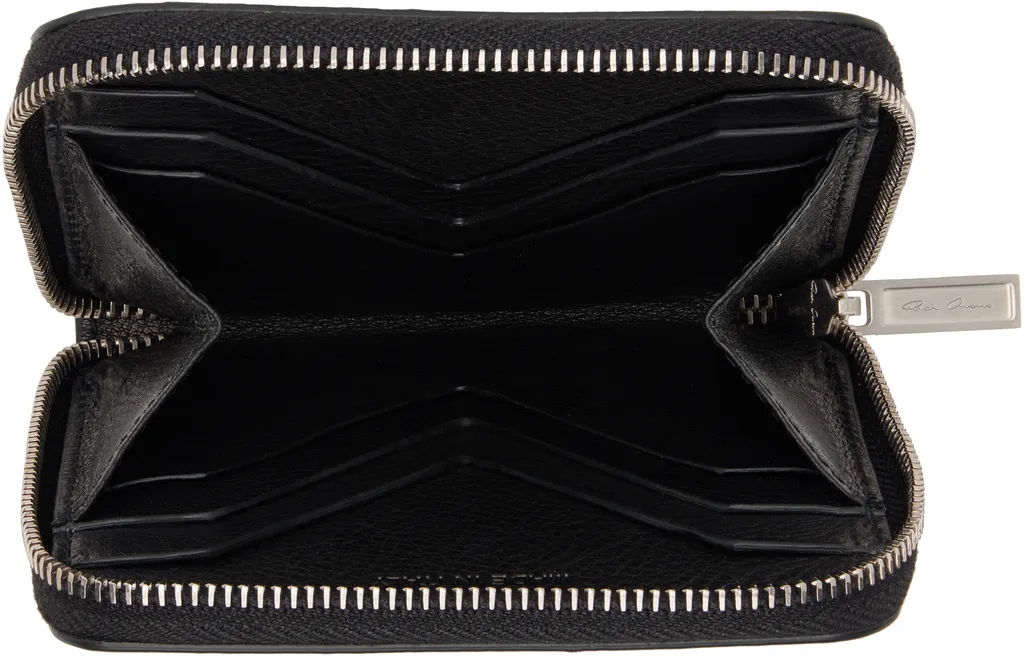 Rick Owens Logo Embossed Zip Around Wallet