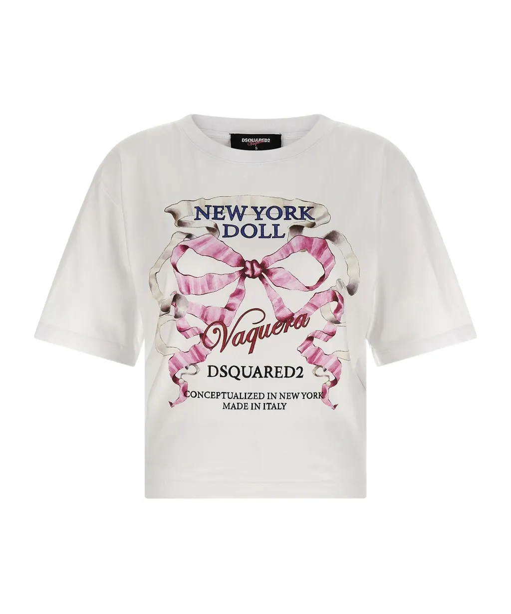 Crew-Neck Front-Print Top