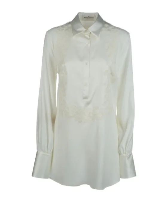 Embroidered Satin Shirt