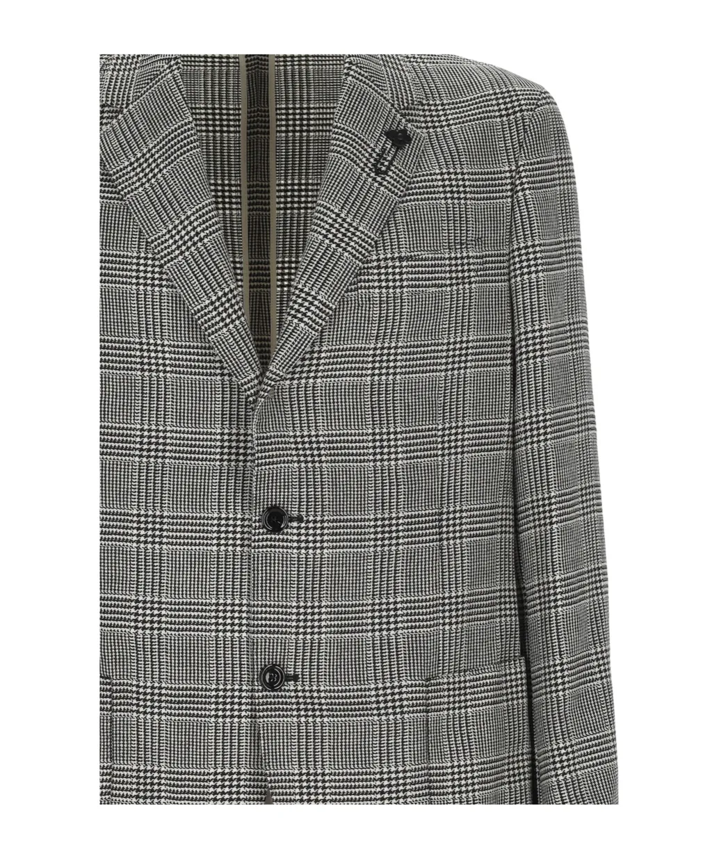 Lardini Checked Single-Breasted Blazer