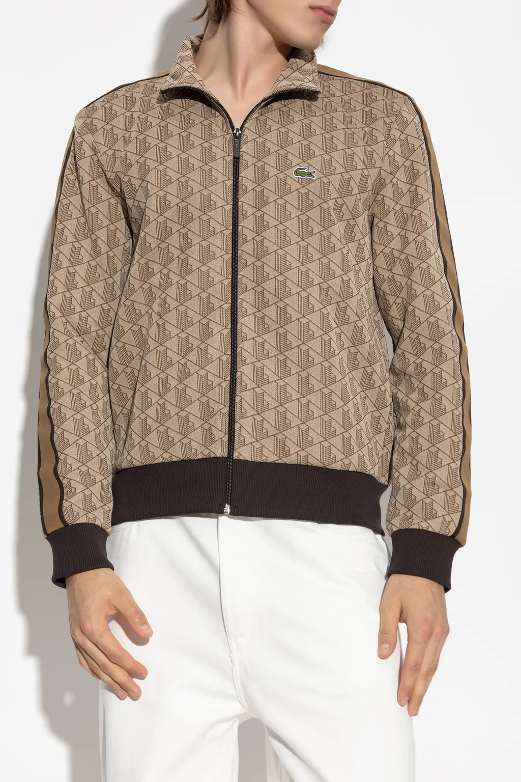 Lacoste Geometric Zip-Up Sweater