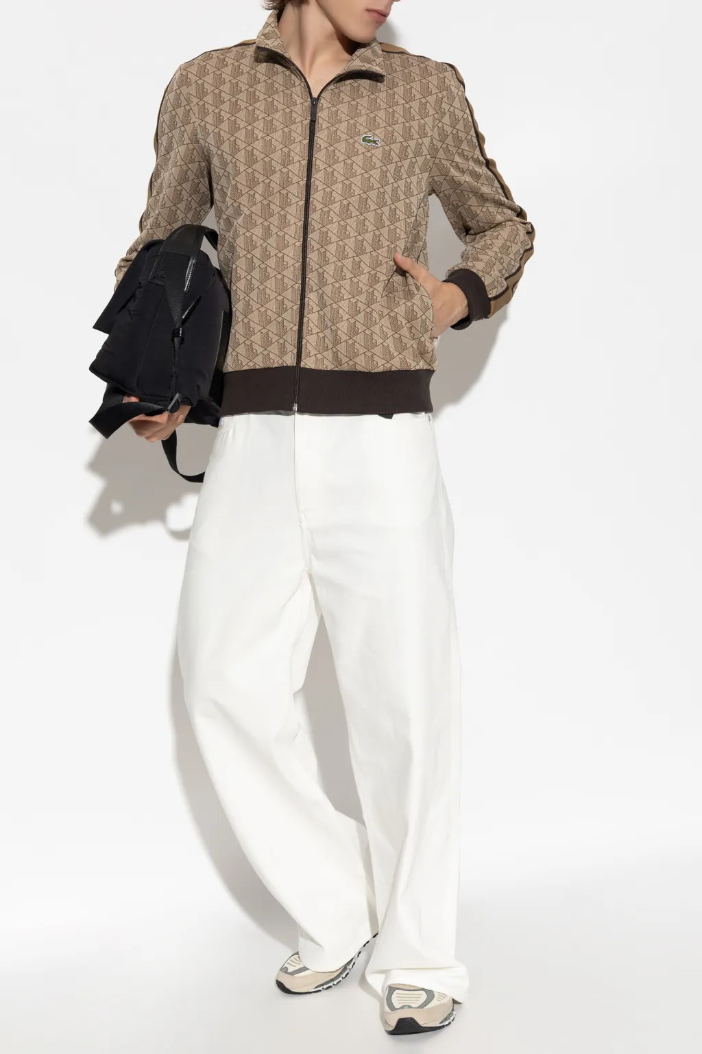 Lacoste Geometric Zip-Up Sweater