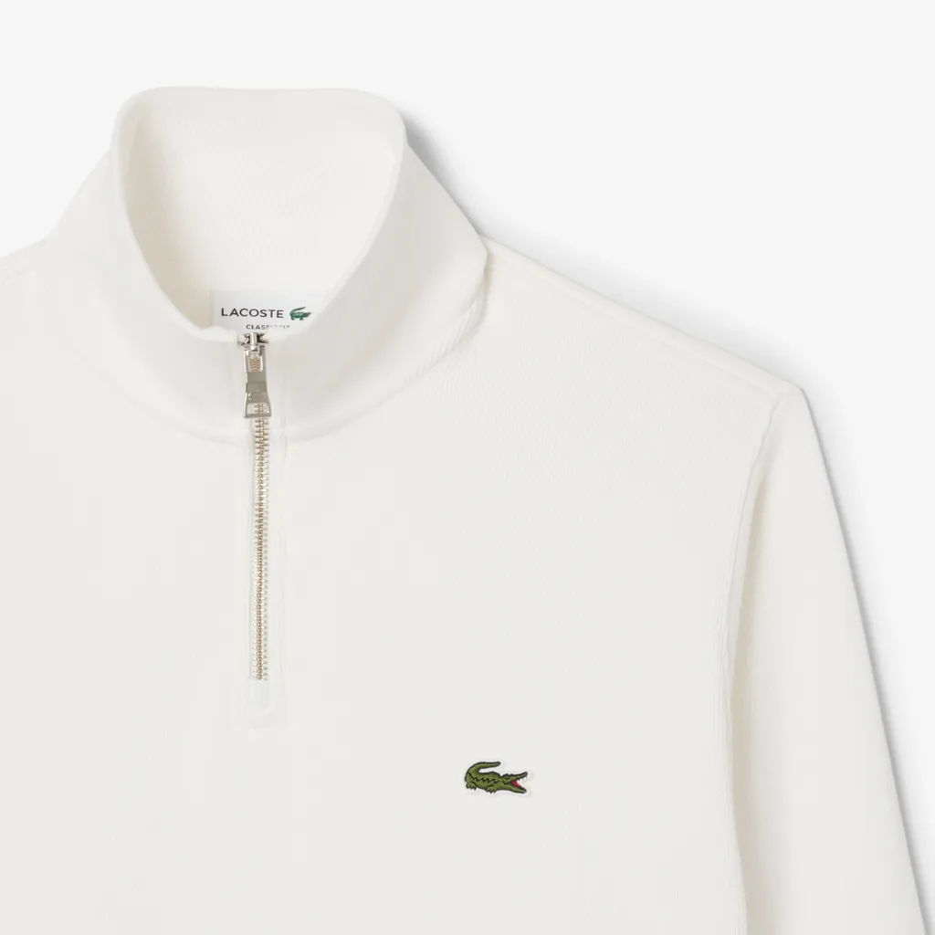 Zip-Up High Neck Interlock Sweatshirt