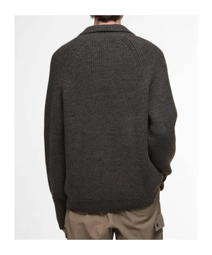 Zip-Fastening Ribbed-Knit Cardigan
