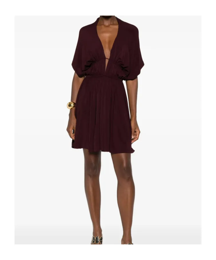 V-Neck Gathered Day Dress