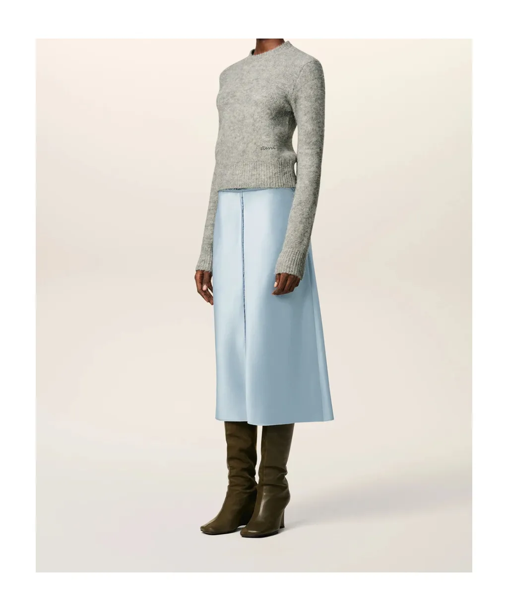 Ami Paris Raw Edge Midi Skirt