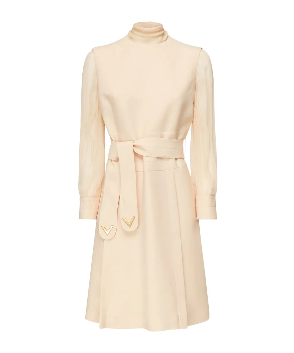 High-Neck Midi Dress