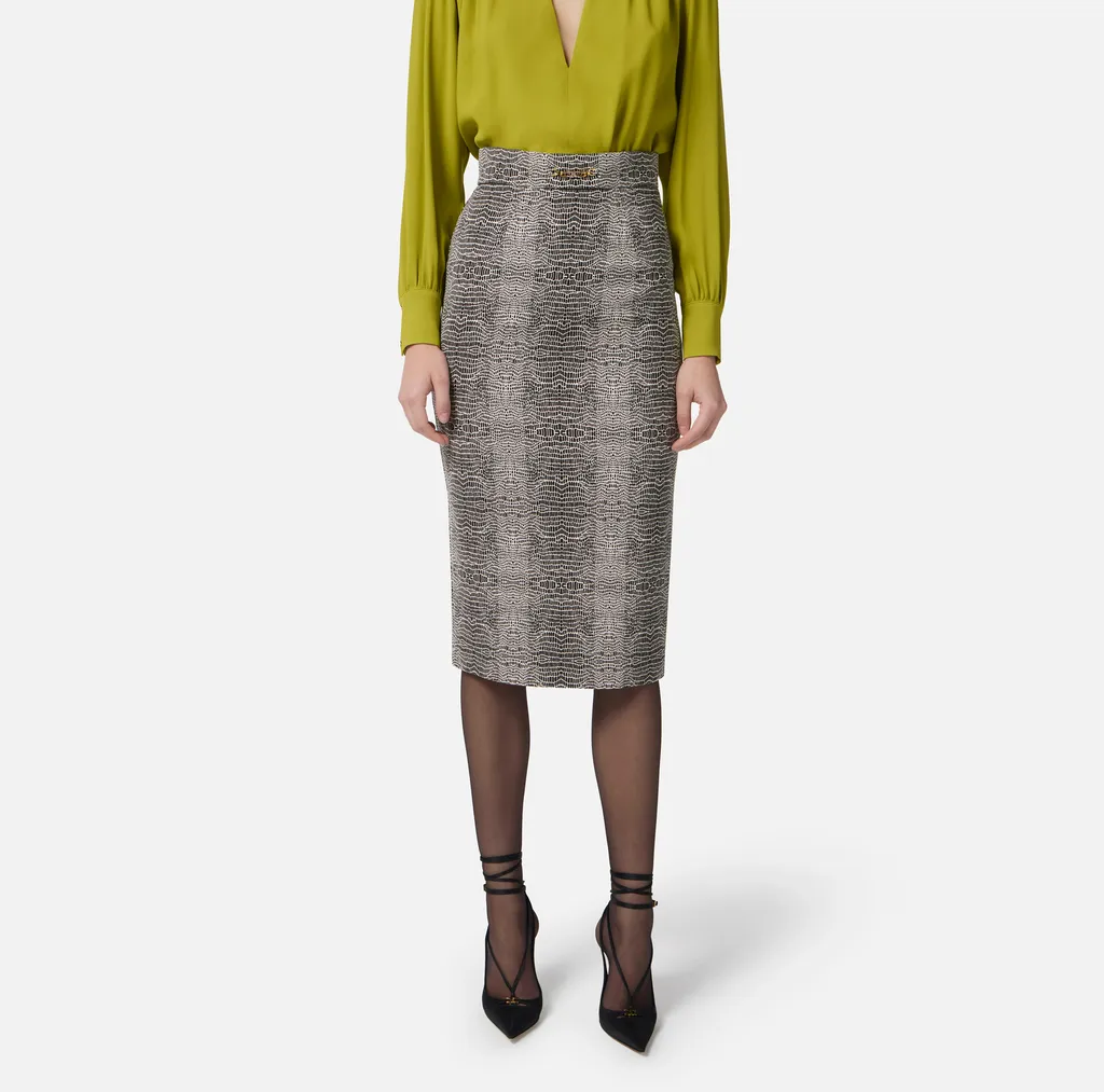 Elisabetta Franchi Slim Fit Midi Pencil Skirt