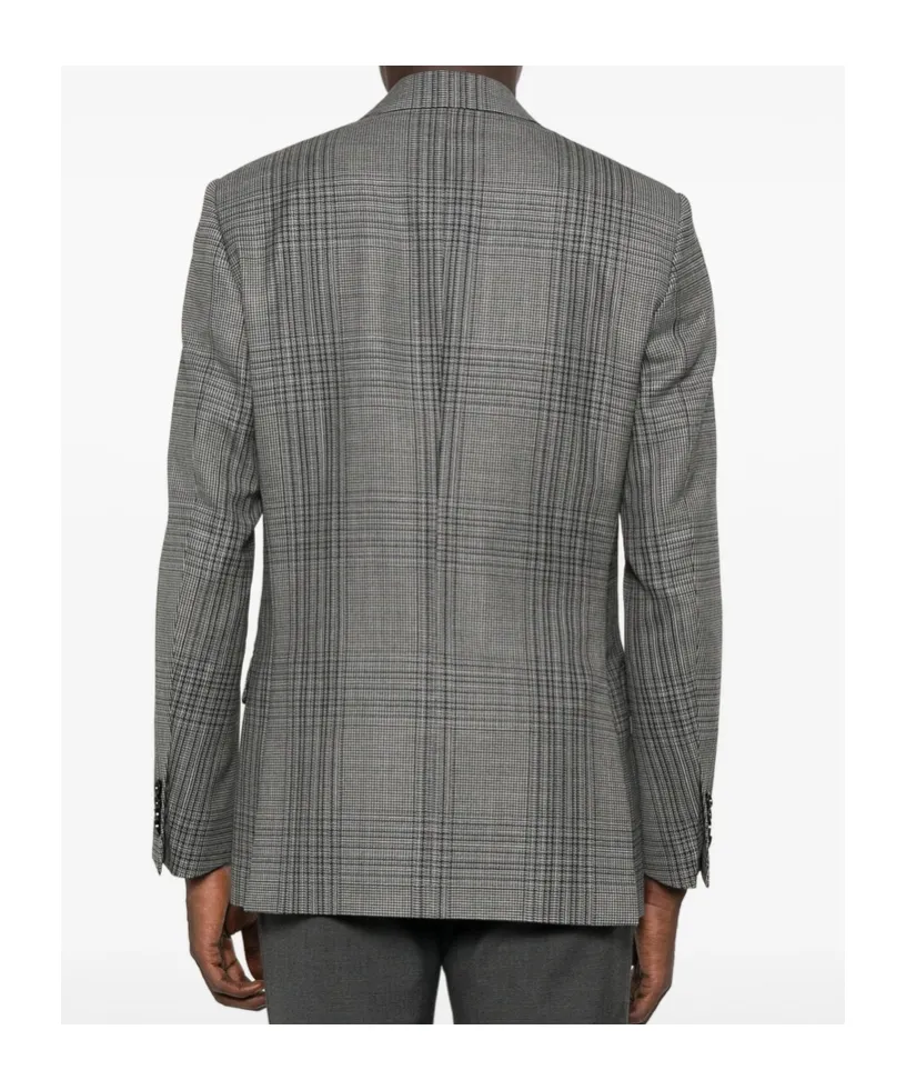 Checked Single-Breasted Blazer