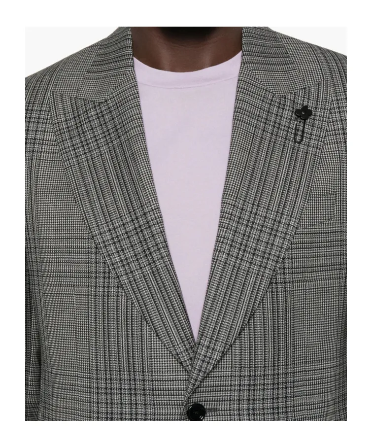 Checked Single-Breasted Blazer