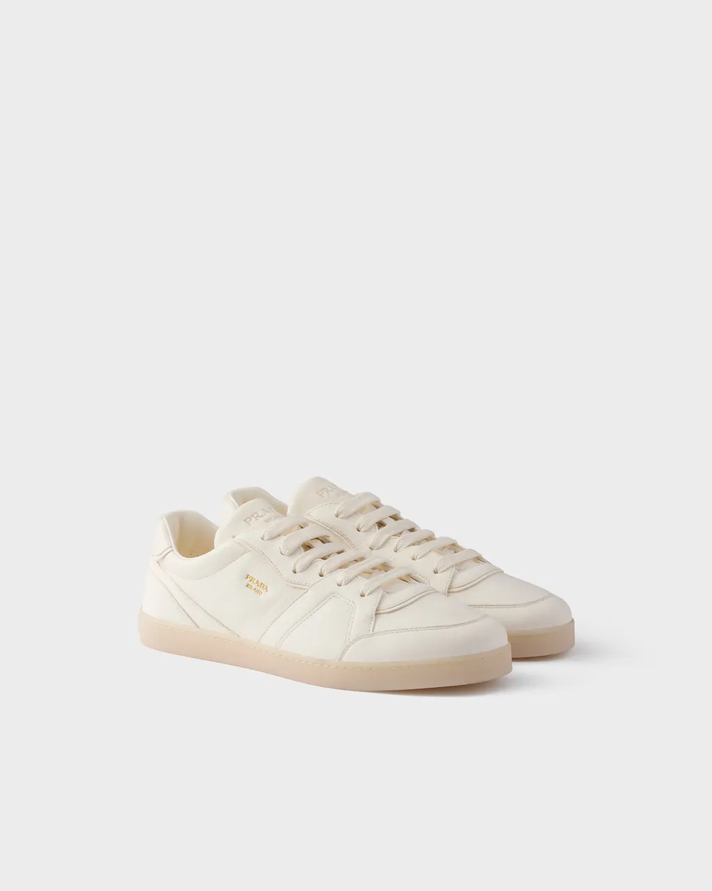 Prada Round-Toe Lace-Up Sneakers