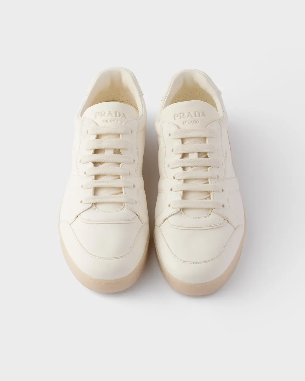Prada Round-Toe Lace-Up Sneakers