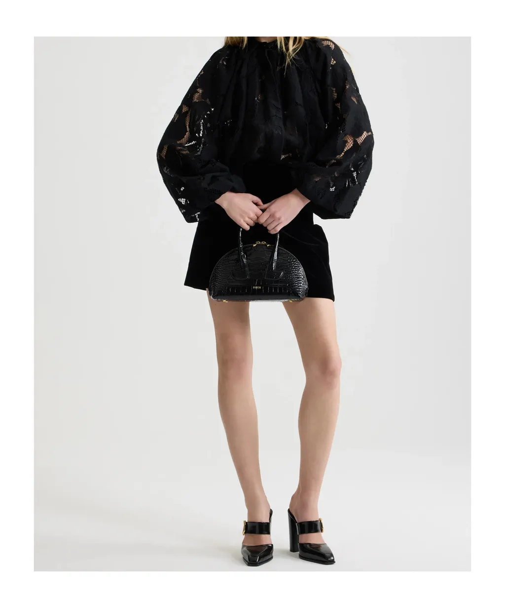 Patou Lace Detailed Collared Top