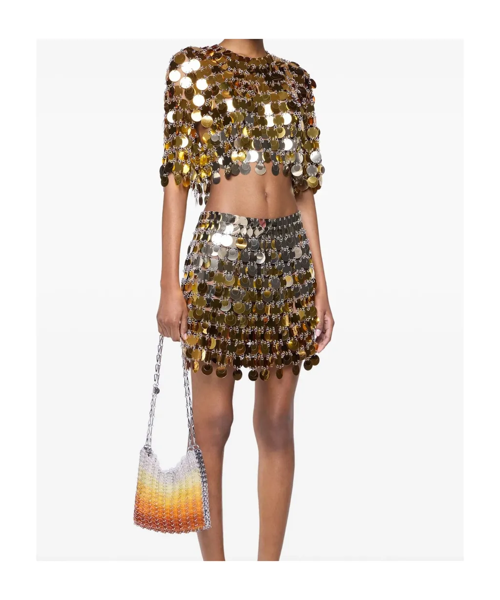 Chainmail-Embellished Cropped Top