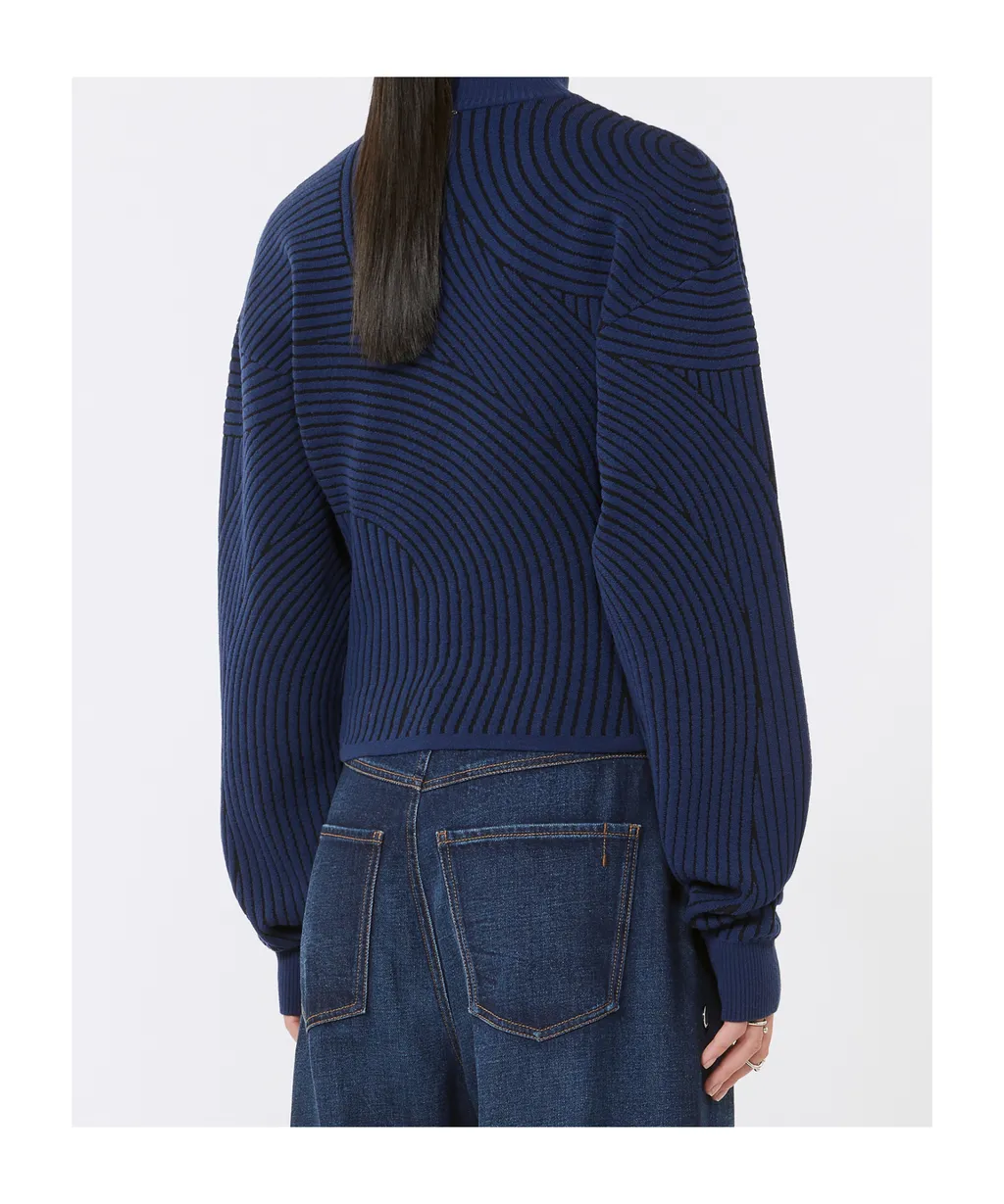 Febo Wave-Pattern High-Neck Sweater