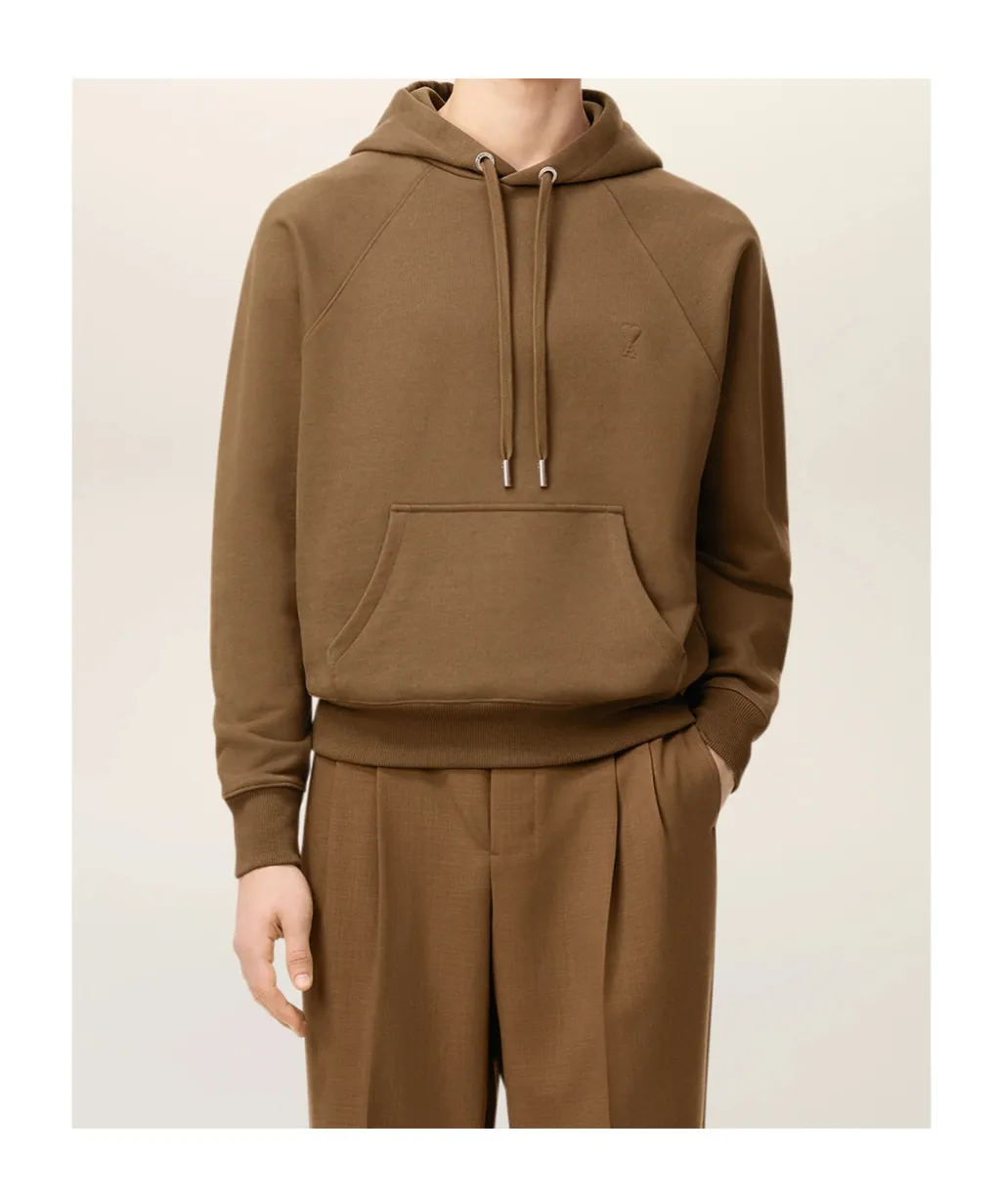 Ami Paris Logo Detailed Drawstring Hoodie