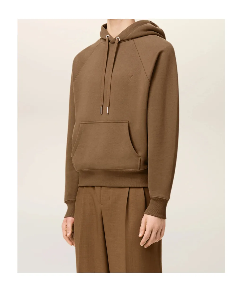 Ami Paris Logo Detailed Drawstring Hoodie