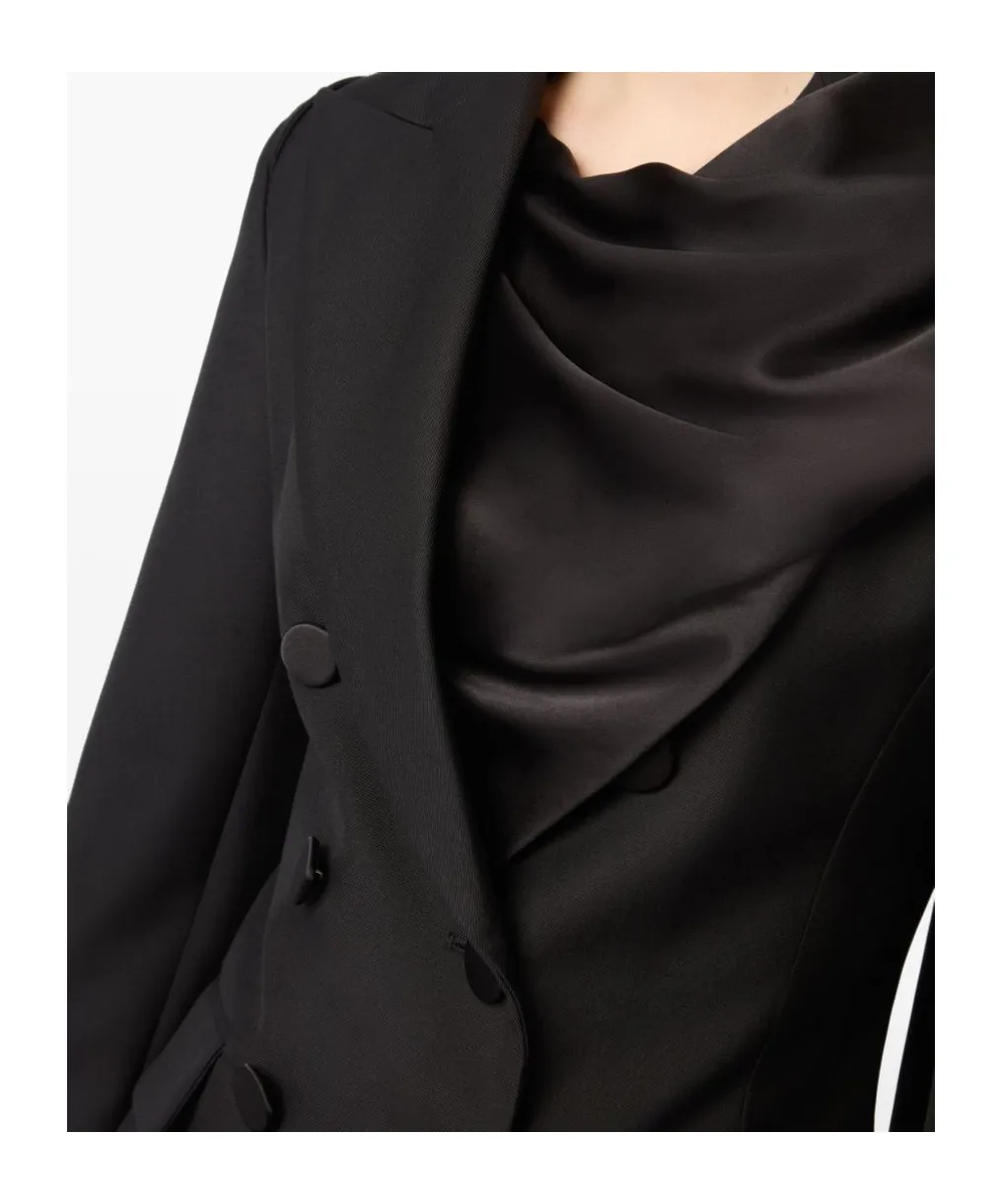 Draped-Scarf Blazer