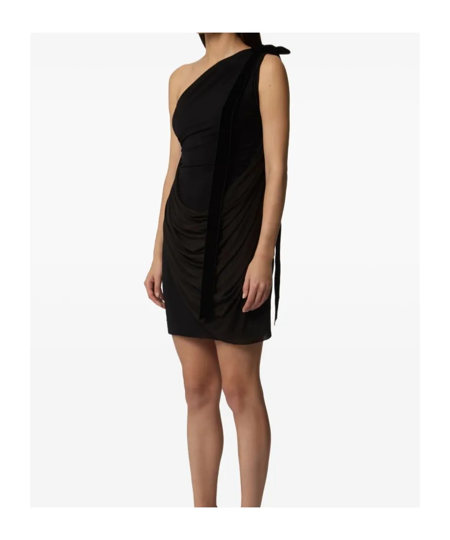 One-Shoulder Draped Mini Dress
