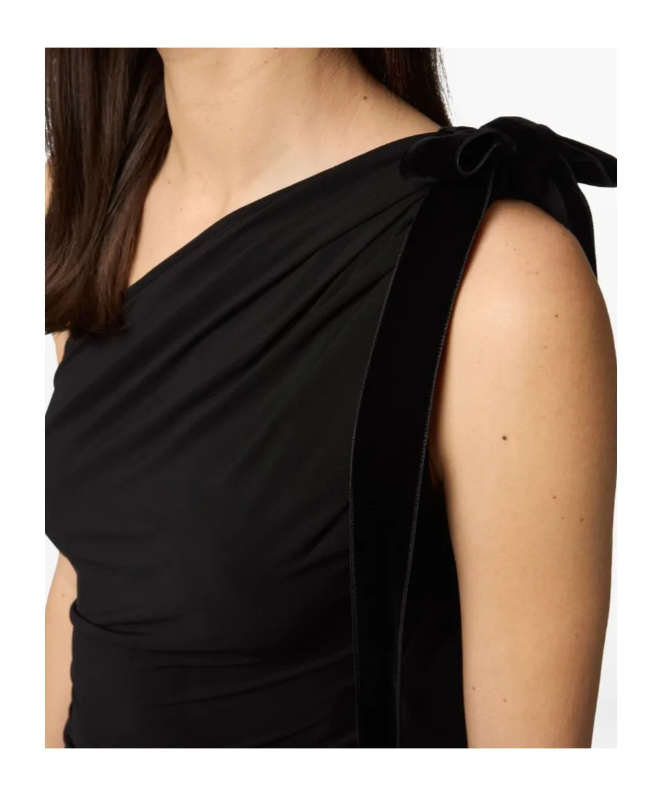 One-Shoulder Draped Mini Dress