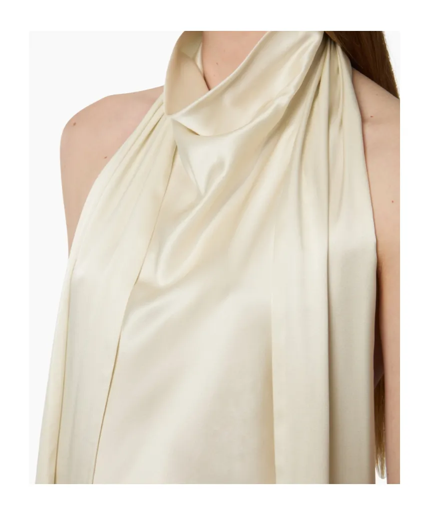 Halterneck Fringe-Detail Top