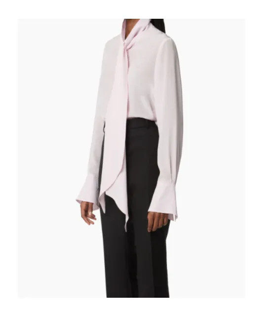 Tie-Neck Silk Shirt