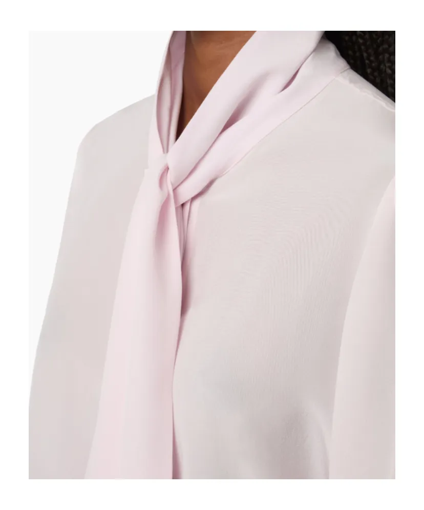 Tie-Neck Silk Shirt