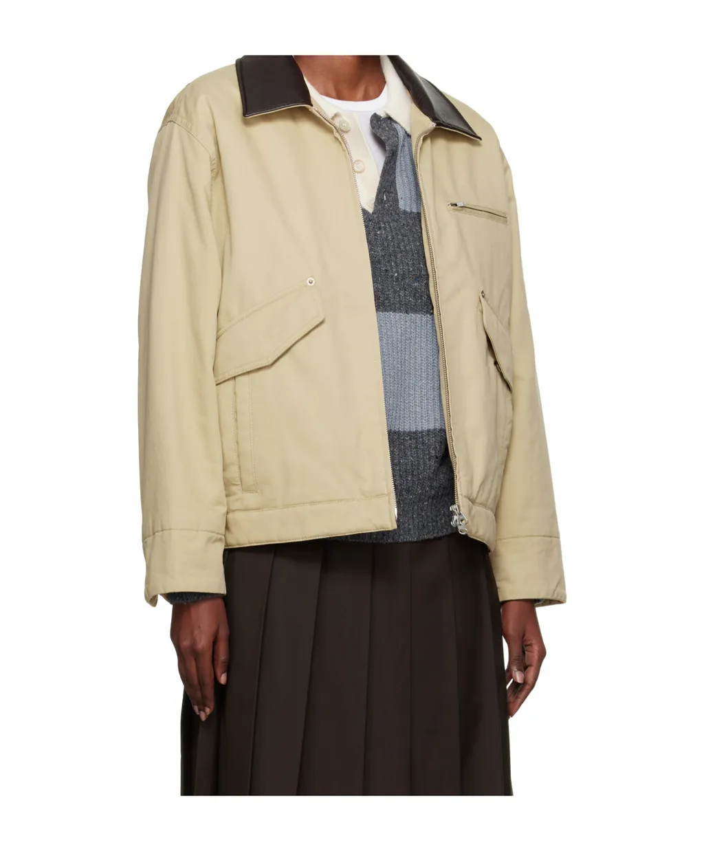 Contrast-Collar Jacket