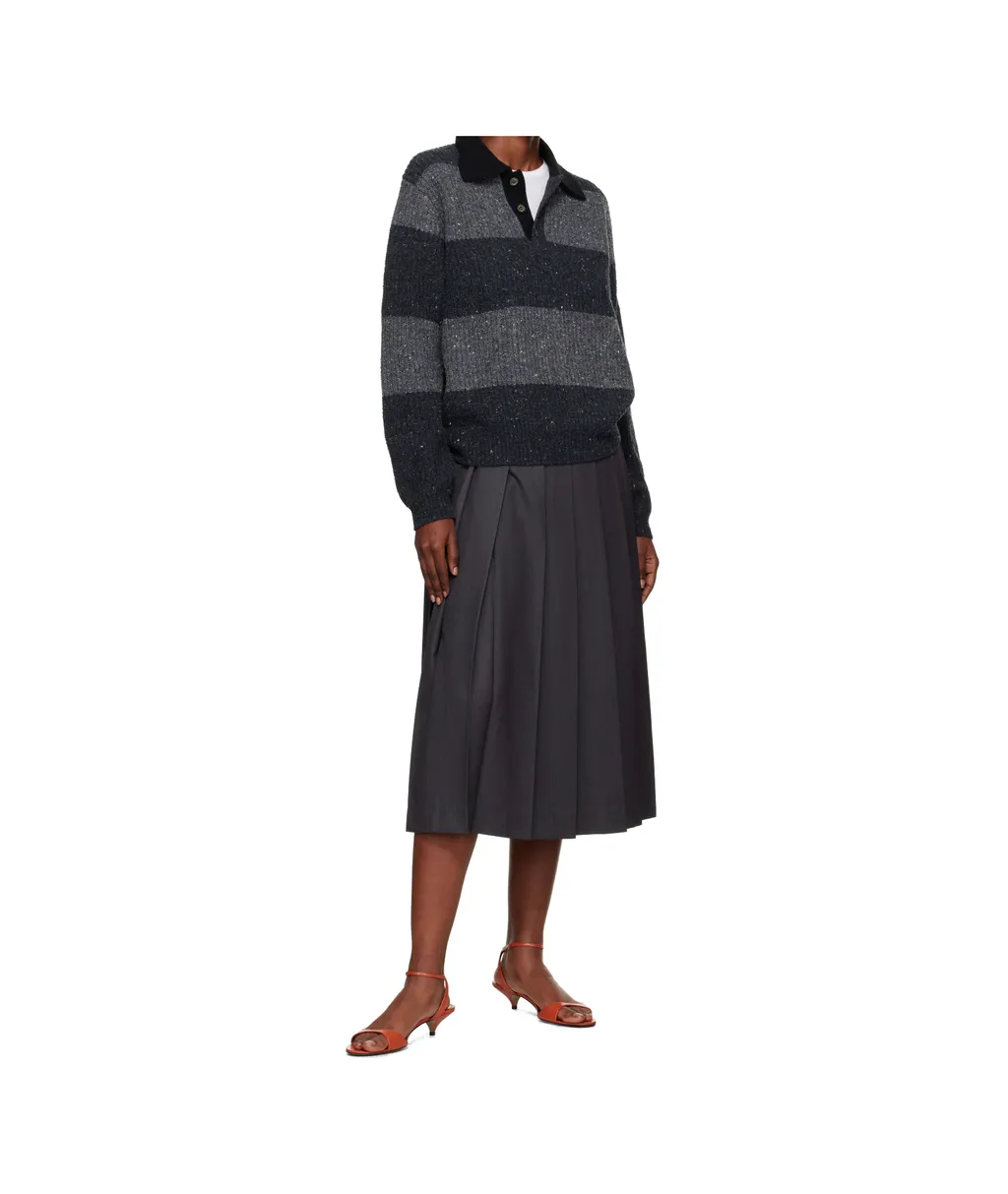 Dunst Ribbed Striped Polo Knitwear