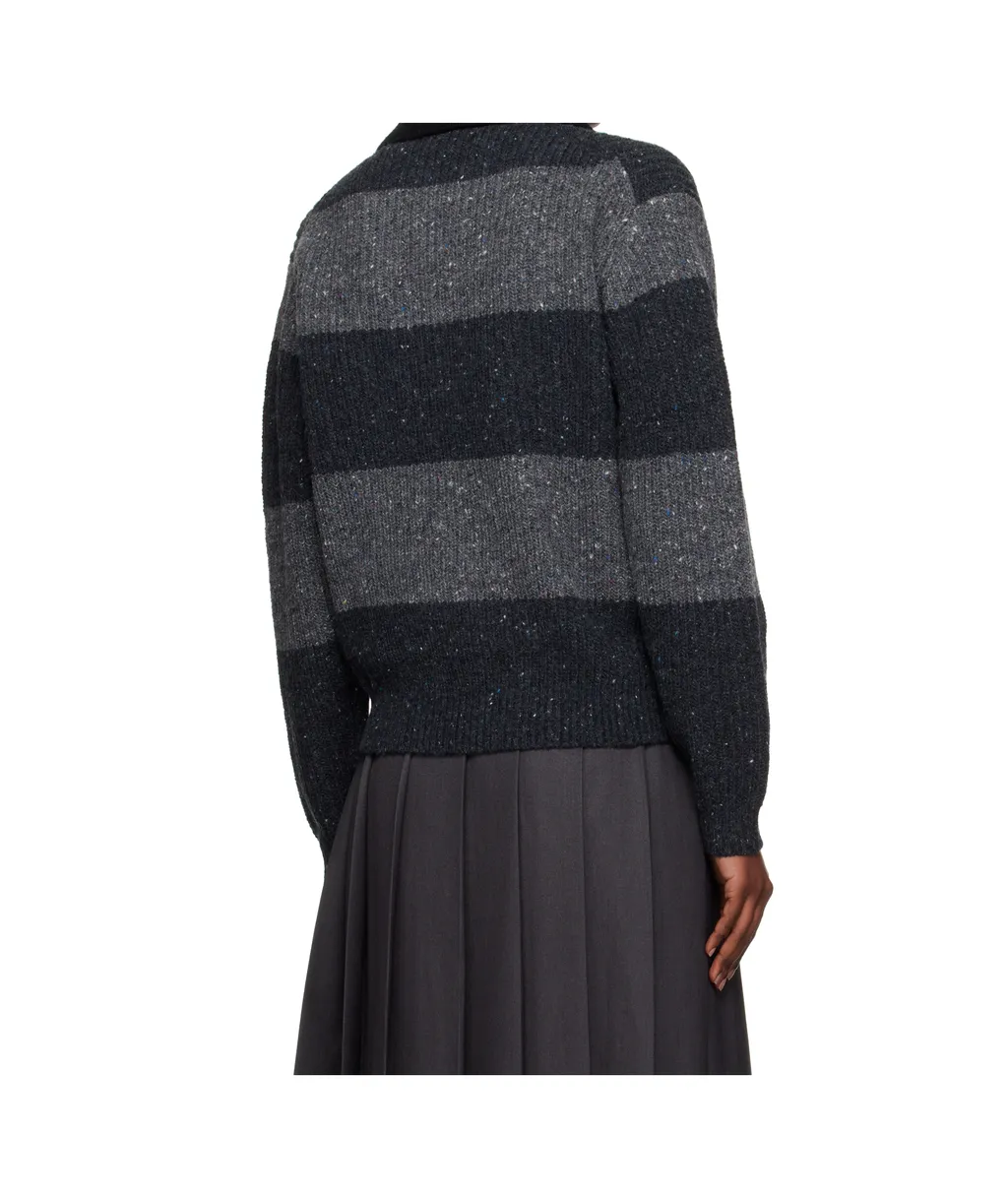 Dunst Ribbed Striped Polo Knitwear