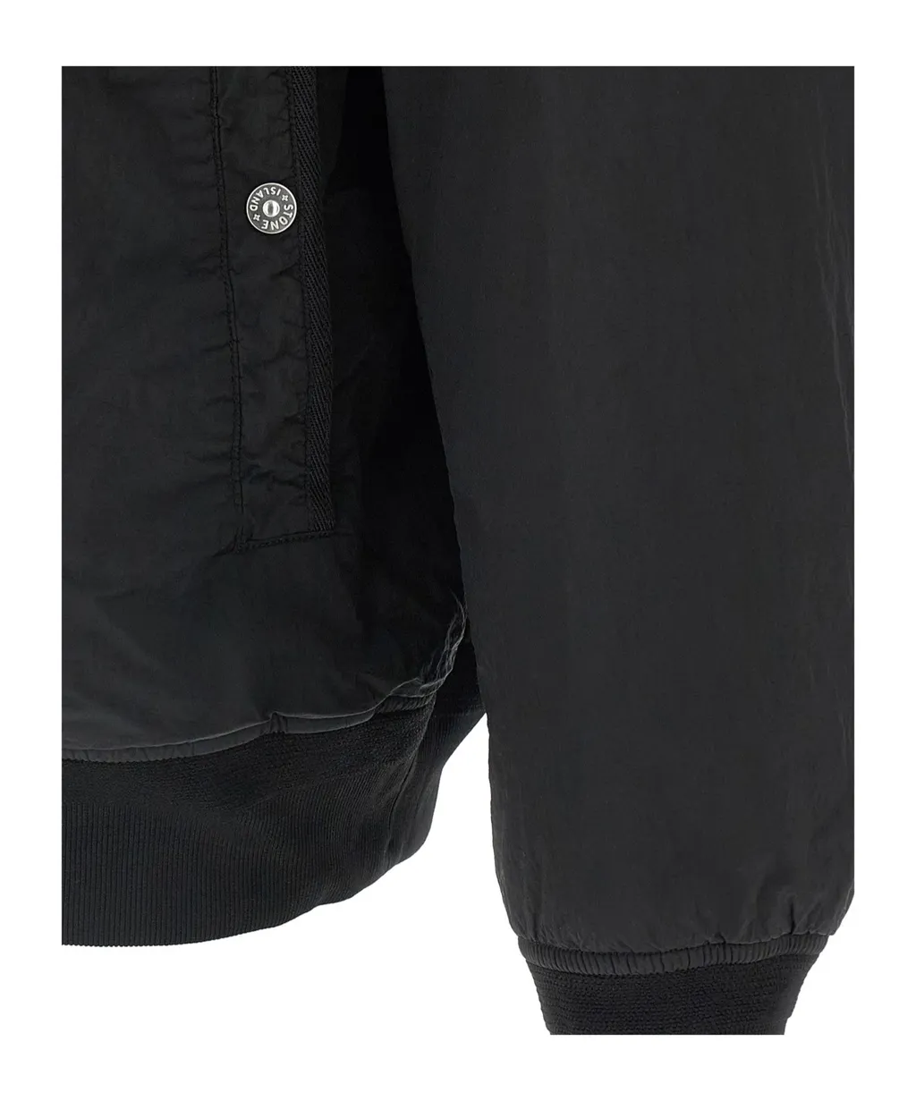 Stone Island Logo Patch Zipped Bomber Jacket