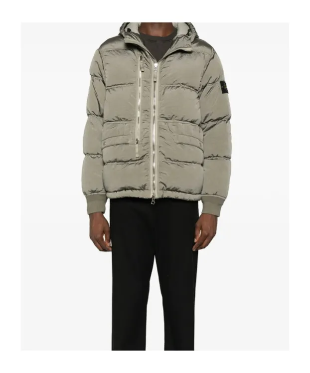 Stone Island Logo Patch Zip-Up Jacket