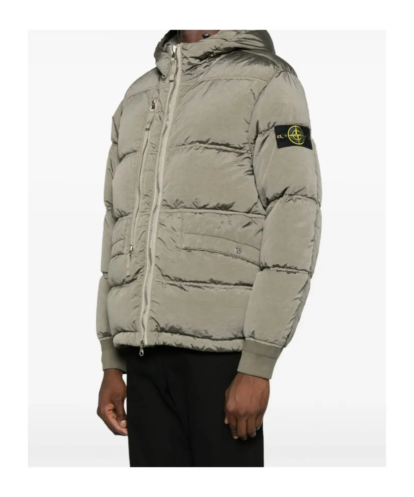 Stone Island Logo Patch Zip-Up Jacket