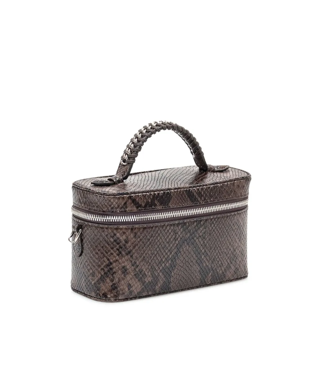Embossed Zipped Vanity Bag