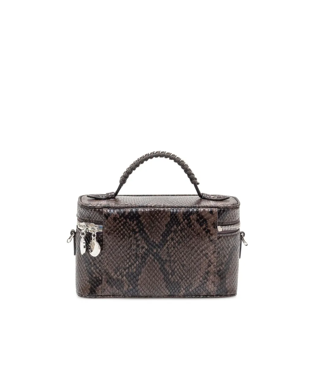 Embossed Zipped Vanity Bag