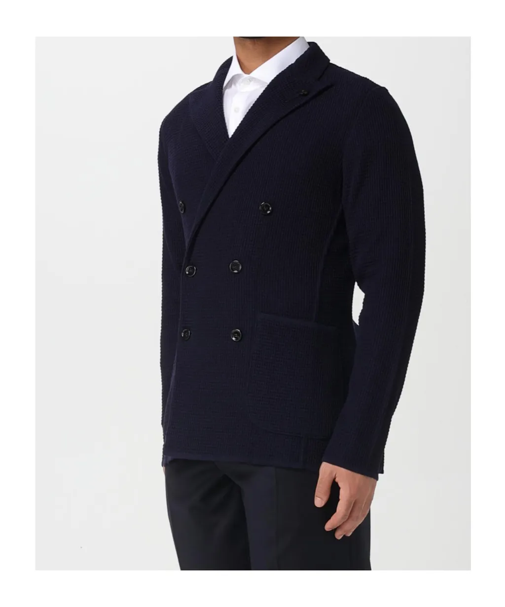 Lardini Double-Breasted Logo Detailed Jacket