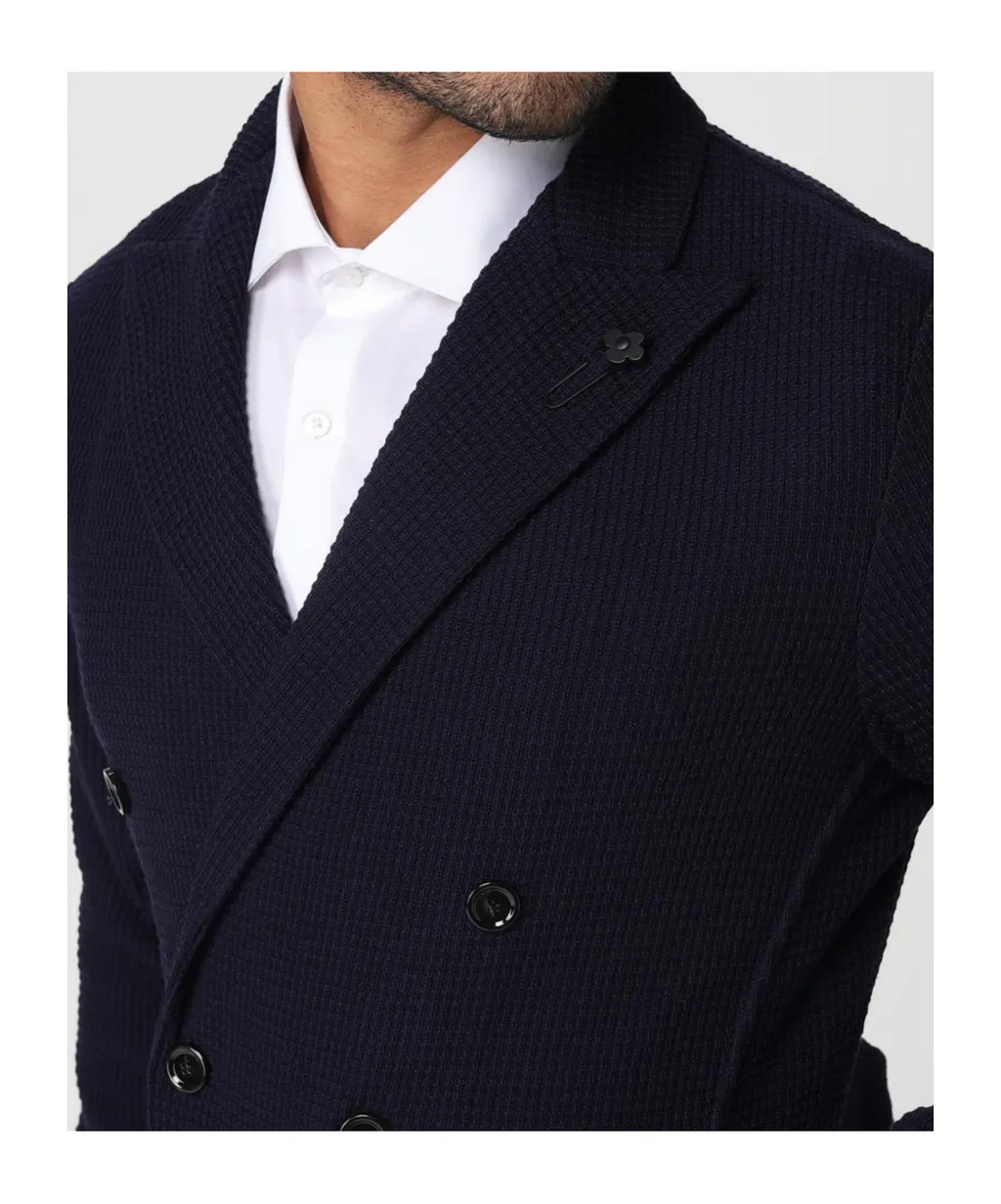 Lardini Double-Breasted Logo Detailed Jacket