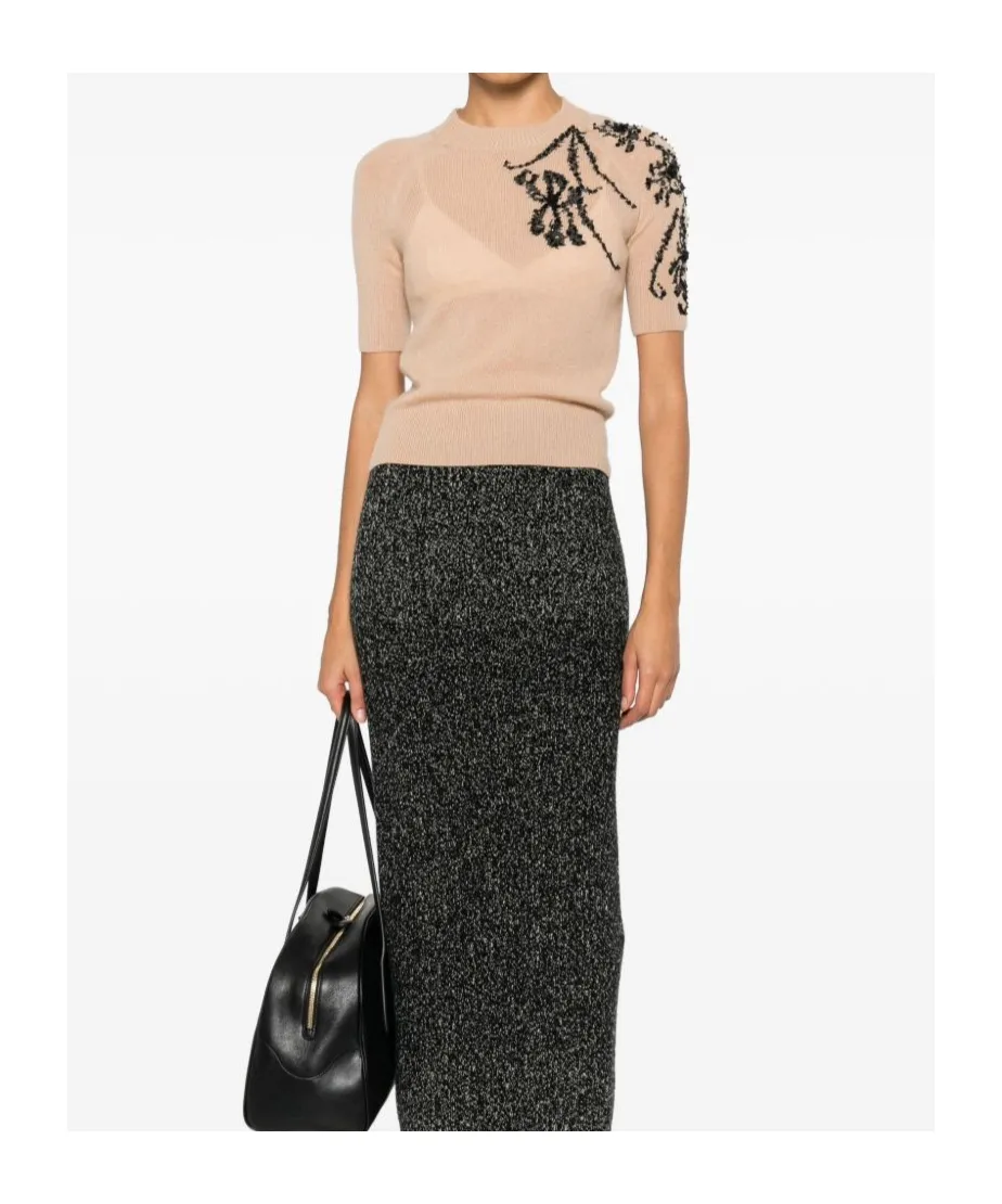 Floral-Embellished T-Shirt