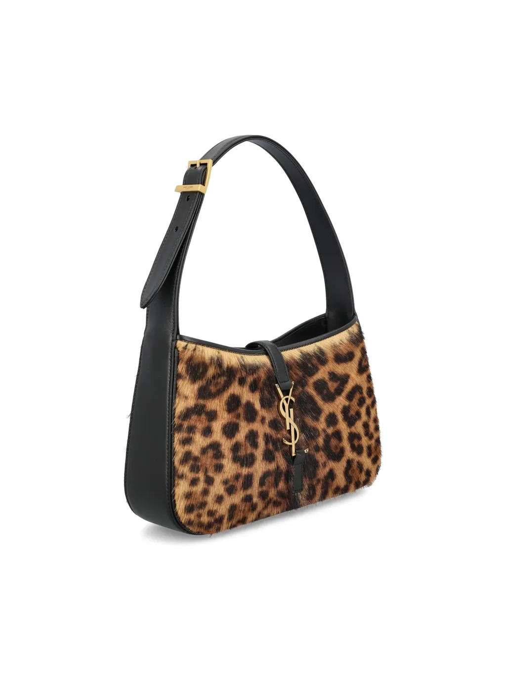 Saint Laurent Leopard Patterned Logo Plaque Tote Bag