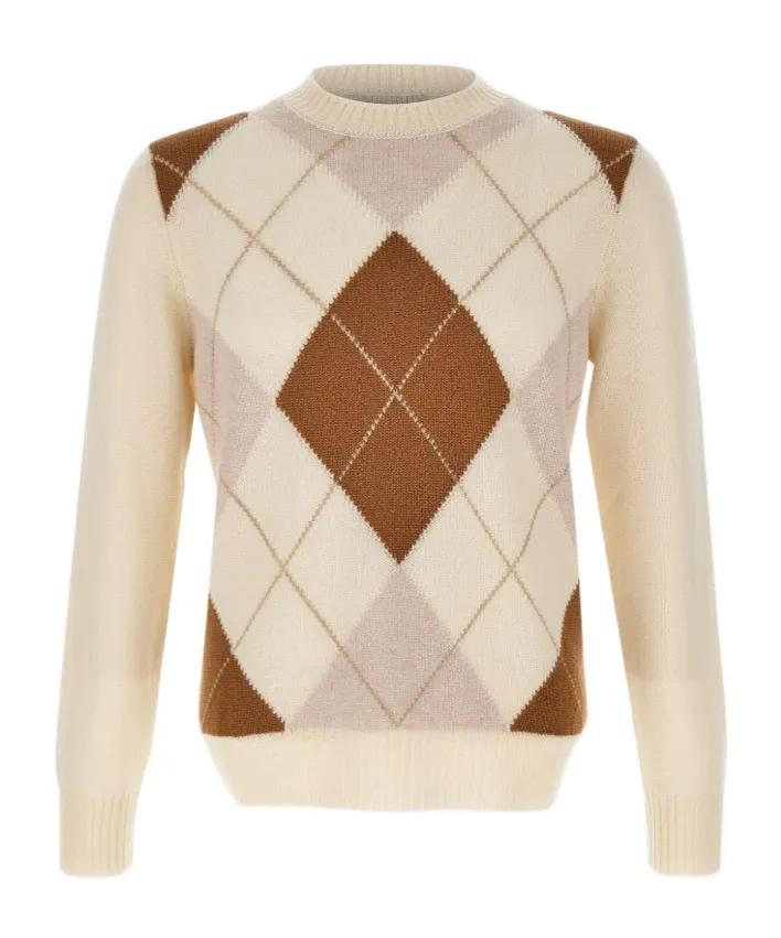 Gran Sasso Checked Crewneck Jumper