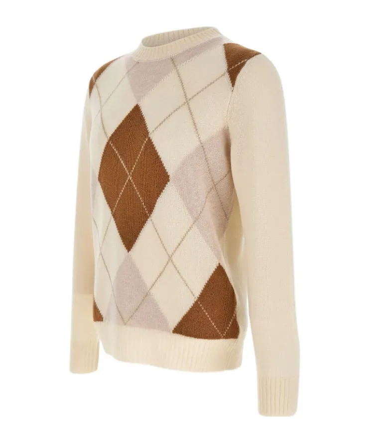 Gran Sasso Checked Crewneck Jumper