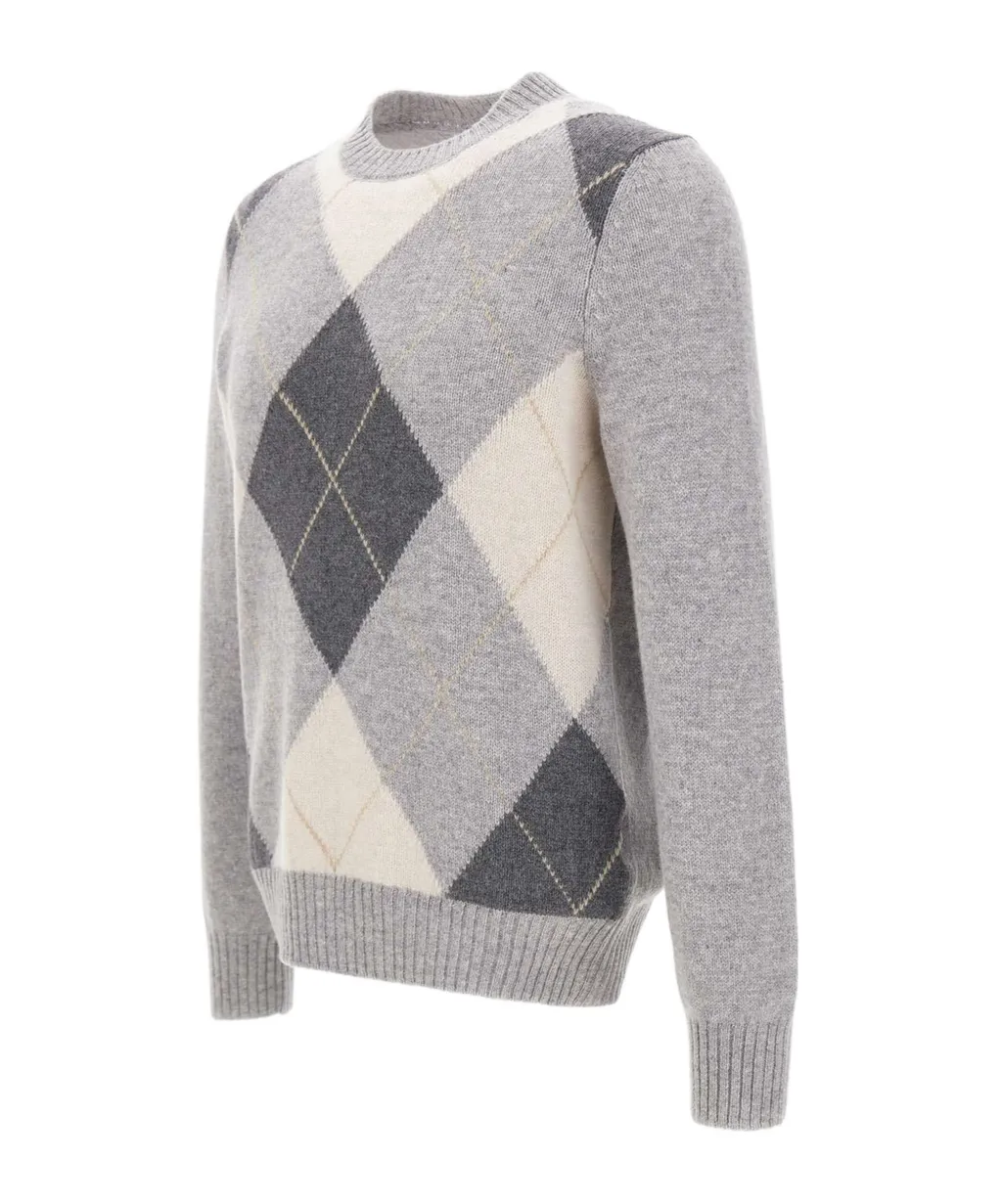 Gran Sasso Checked Crewneck Jumper