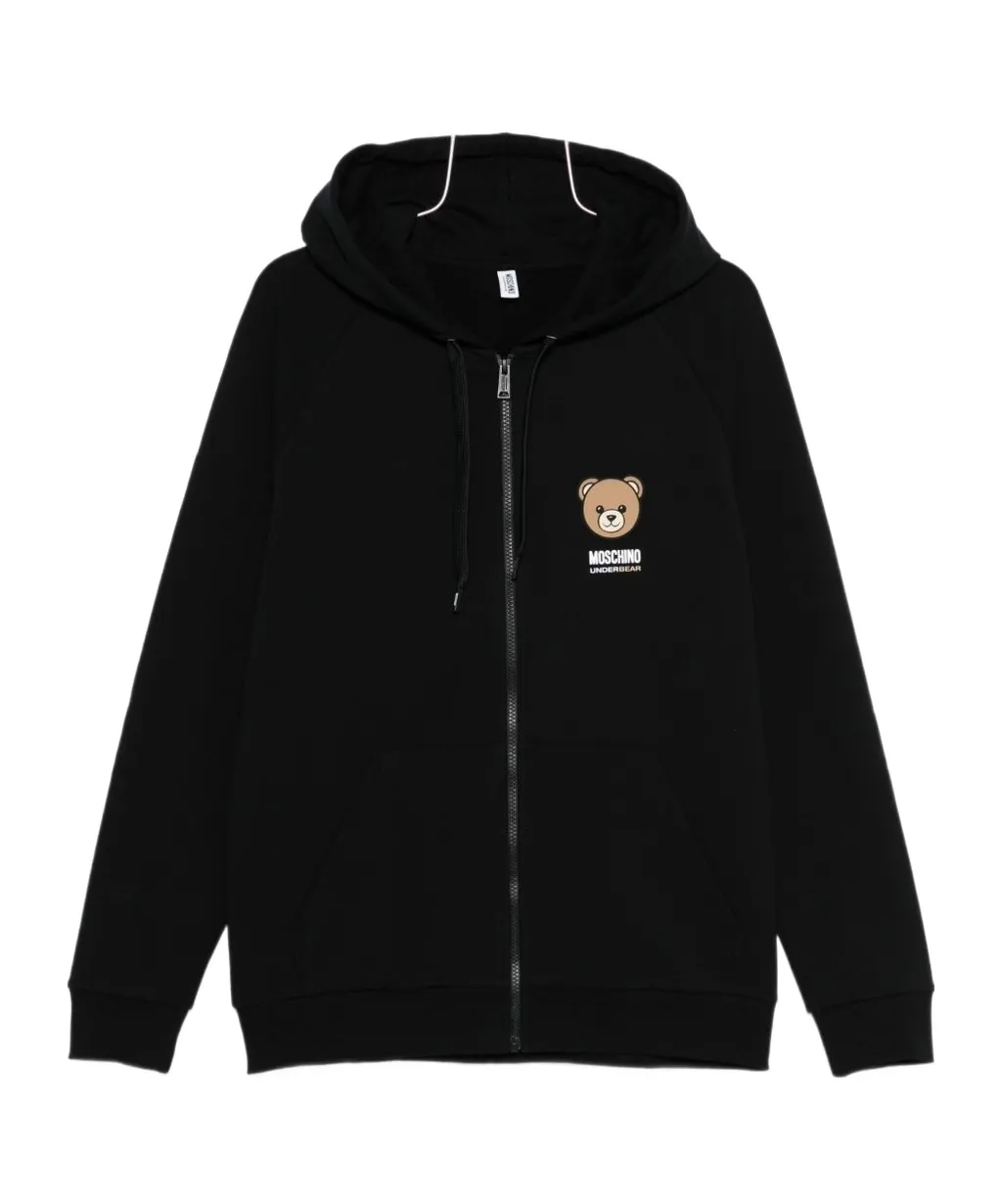 Teddy-Print Zip-Up Loungewear