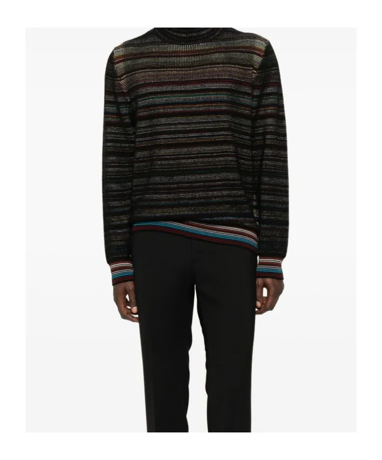 Paul Smith Signature Stripe Waffle Roll Neck Jumper