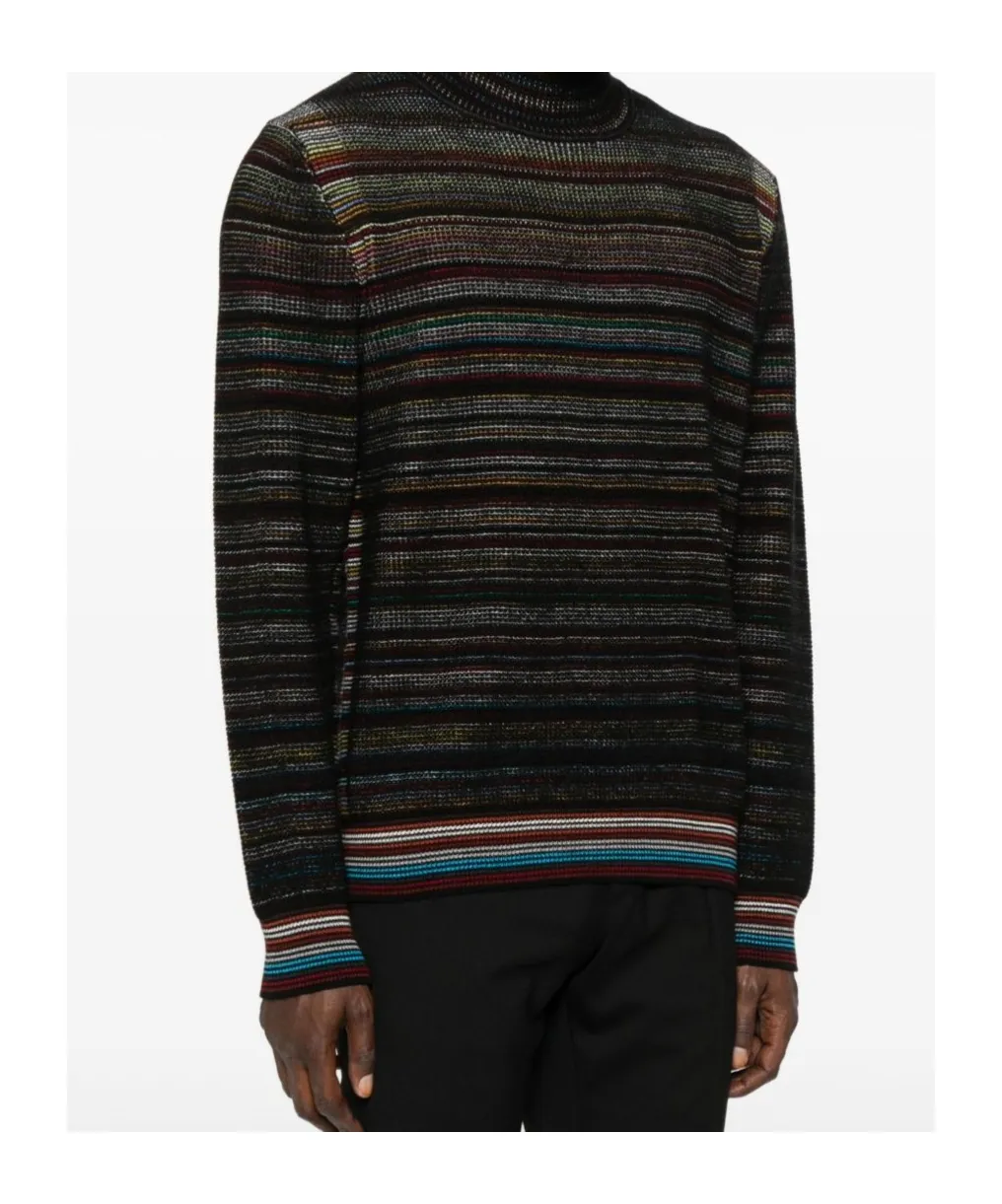 Paul Smith Signature Stripe Waffle Roll Neck Jumper