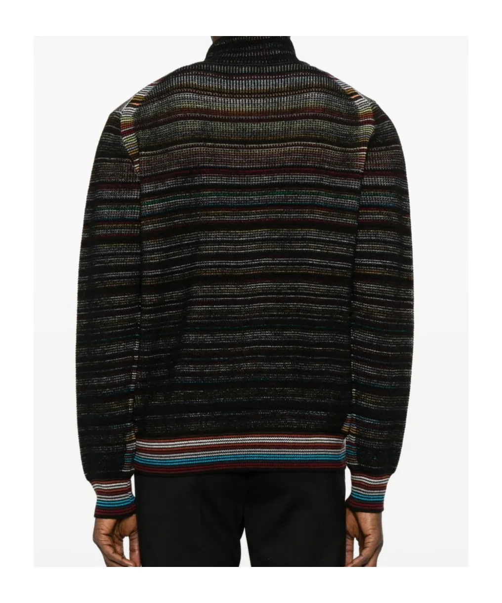 Paul Smith Signature Stripe Waffle Roll Neck Jumper